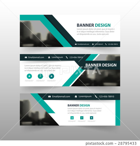green triangle corporate business banner template 28795433