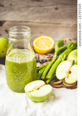 Detox fresh juice from green apple and celery 28795509