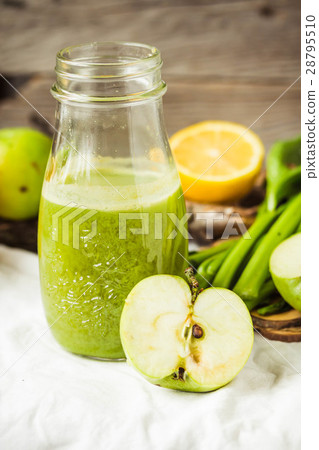 Detox fresh juice from green apple and celery Detox fresh juice from green apple and celery 28795510