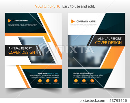 orange annual report Brochure design template 28795526