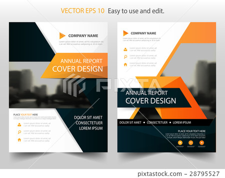 orange annual report Brochure design template 28795527