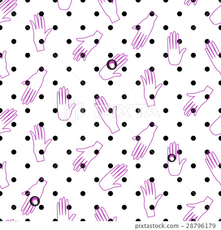 Hipster outline hands vector seamless polka dot 28796179