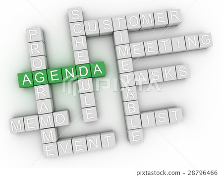 3d image Agenda issues concept word cloud 3d image Agenda issues concept word cloud 28796466