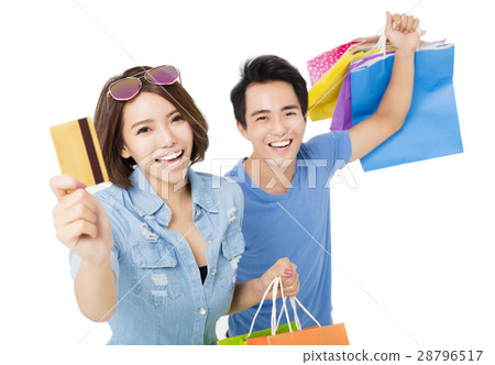 happy young Couple with shopping bags happy young Couple with shopping bags 28796517