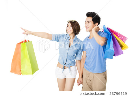 happy young Couple with shopping bags happy young Couple with shopping bags 28796519