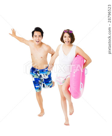 happy young couple having fun on summer vacation happy young couple having fun on summer vacation 28796523