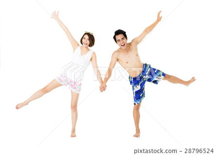 happy young couple having fun on summer vacation happy young couple having fun on summer vacation 28796524