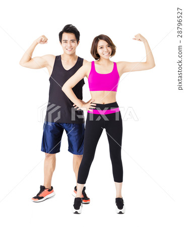 man and woman after fitness exercise man and woman after fitness exercise 28796527
