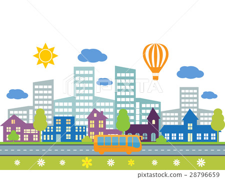 City with building and road 28796659