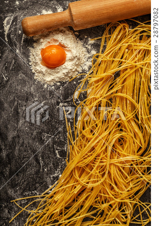 Fresh homemade pasta, spaghetti. Fresh homemade pasta, spaghetti. 28797082