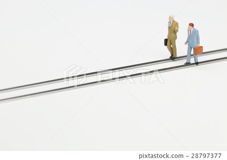 Businessmen walking parallel lines Businessmen walking parallel lines 28797377