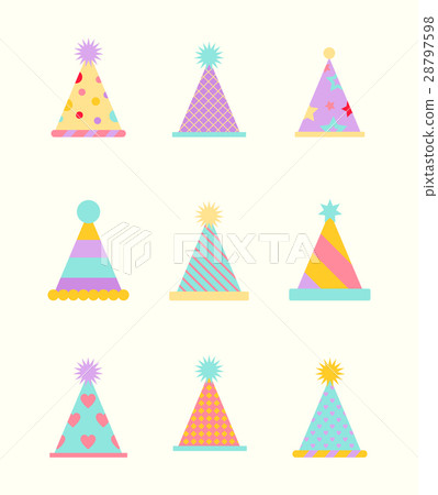 Party hat set isolated on a white. Party hat set isolated on a white. 28797598