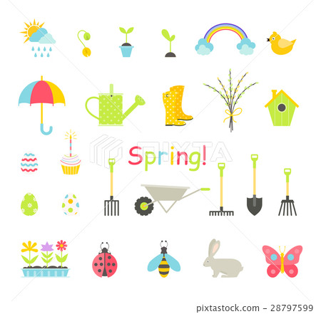 Spring icons set. Spring icons set. 28797599
