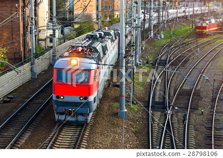 Locomotives on railroad tracks, Russia Locomotives on railroad tracks, Russia 28798106