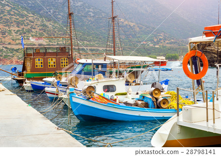 Fishing harbour with boats in Bali, Crete Fishing harbour with boats in Bali, Crete 28798141