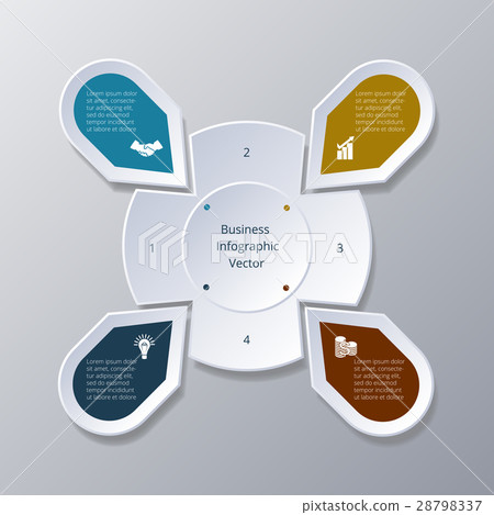 Infographic four Points arranged in circle gear 28798337