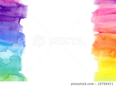 Watercolor texture frame Rainbow 28798451