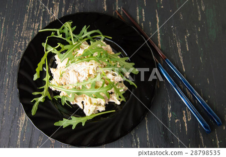 Chicken salad with rucola on a plate Chicken salad with rucola on a plate 28798535