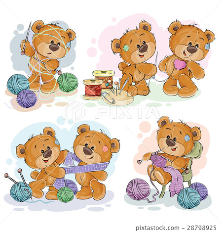 Set of vector clip art illustrations of teddy 28798925