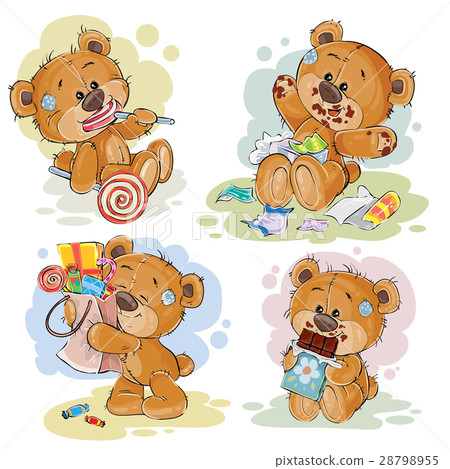 插圖素材: funny illustrations with teddy bear on the theme 查看