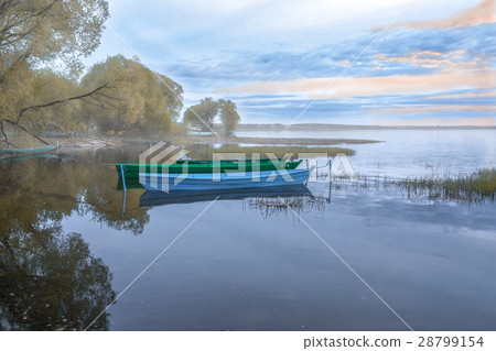 foggy landscape with boats foggy landscape with boats 28799154