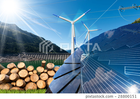 Renewable Energies - Wind Solar Biomass Hydropower 28800151