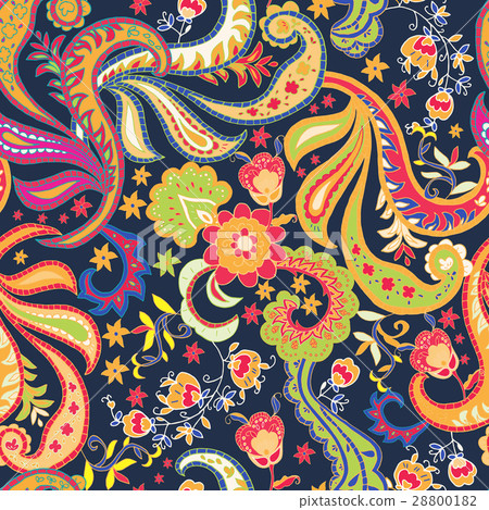 Seamless background.Colorful flowers and leafs on 28800182