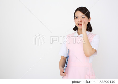 A nurse with a pink apron 28800430