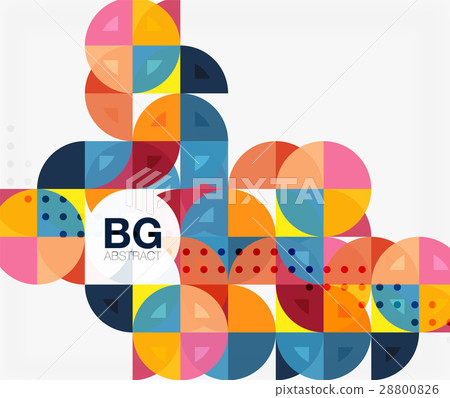 Colorful circles modern abstract composition with 28800826