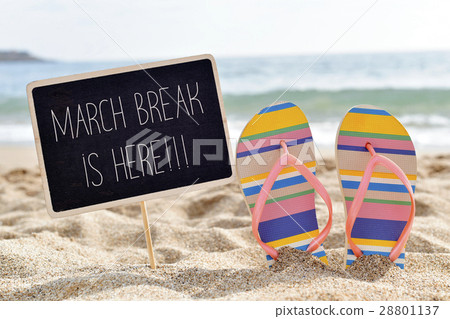 text march break is here on the beach text march break is here on the beach 28801137