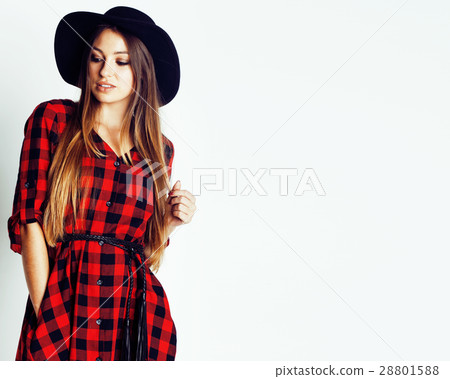 young pretty stylish hipster girl posing emotional young pretty stylish hipster girl posing emotional 28801588