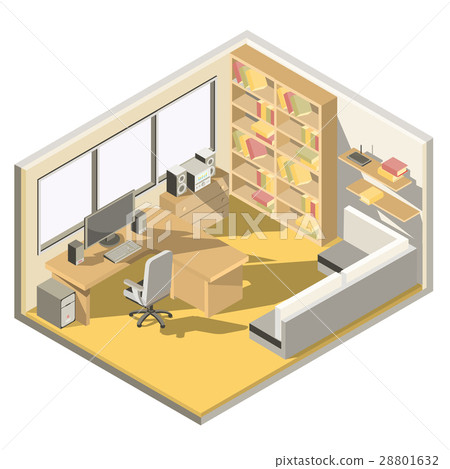 Vector isometric design of a home office 28801632