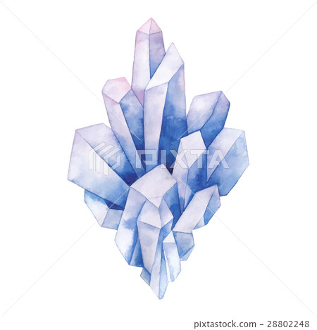 Watercolor pastel colored crystals Watercolor pastel colored crystals 28802248