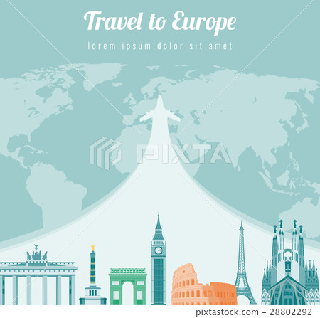 Travel composition with famous Europe landmarks 28802292