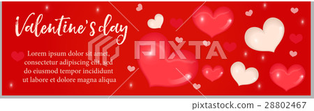Valentines Day banner with realistic 3D heart 28802467