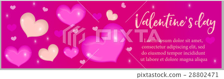 Valentines Day banner with realistic 3D heart 28802471