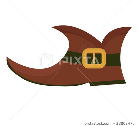 Boots leprechaun, icon flat style. St. Patrick s 28802473