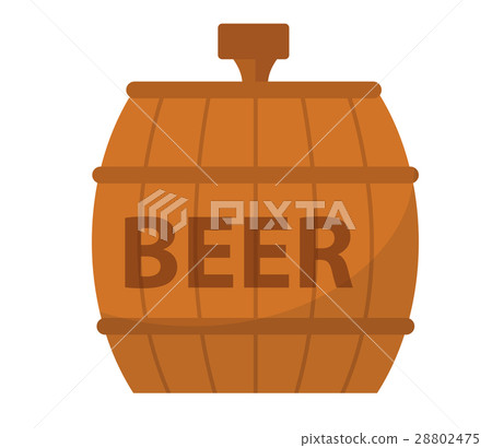 Beer Barrel, icon flat style. Isolated on white 28802475