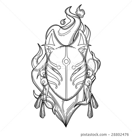Graphic demon fox mask 28802476