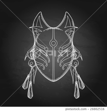 Graphic deamon fox mask Royalty Free Vector Image