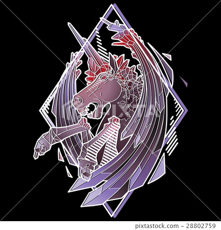 Graphic demonic unicorn 28802759