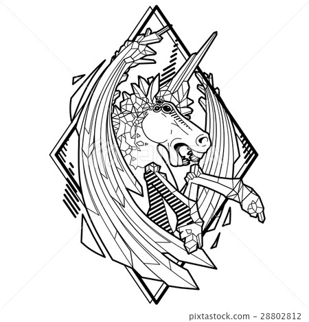 Graphic demonic unicorn 28802812