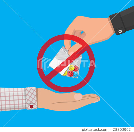 Hand of drug dealer gives bag with narcotics 28803962