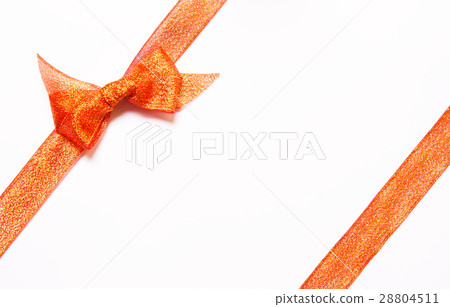 Red golden ribbons with bow with tails Red golden ribbons with bow with tails 28804511