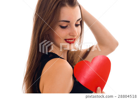 Portrait of a beautiful young girl who looks at Portrait of a beautiful young girl who looks at 28804518