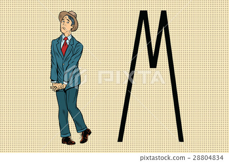 Retro man wants to piss in the toilet 28804834