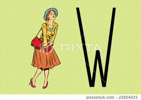 Retro woman wants to pee in the toilet Retro woman wants to pee in the toilet 28804835