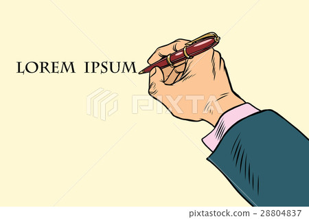 Businessman signs a document with a pen 28804837