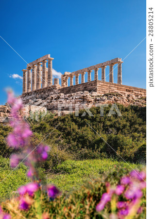 Greek temple Poseidon, Cape Sounion in Greece 28805214