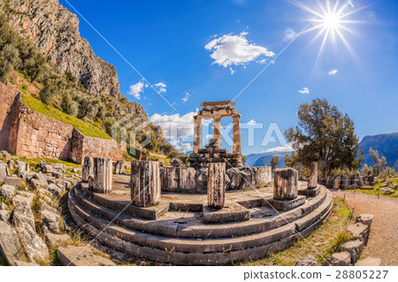 Delphi with ruins of the Temple in Greece 28805227